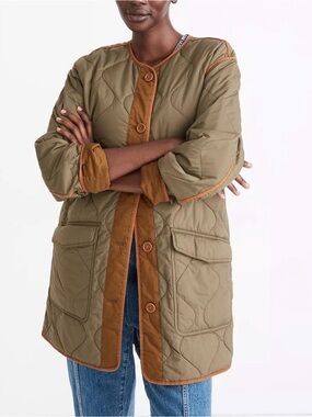 Madewell Reversible Quilted Longline Puffer